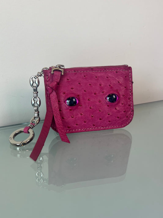 1/1 OSTRICH LEATHER PINK WALLET